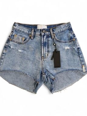 One Teaspoon Denim Blue Trucker Shorts 24